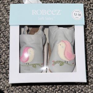 Robeez Gray and Pink Bird Soft Soles